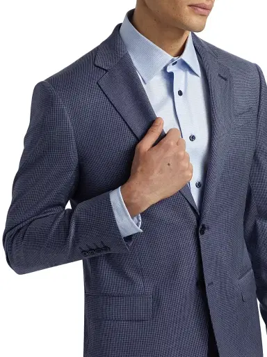 Emporio Armani Men's Micro Houndstooth Stretch Virgin Wool Suit | Thumbnail 6
