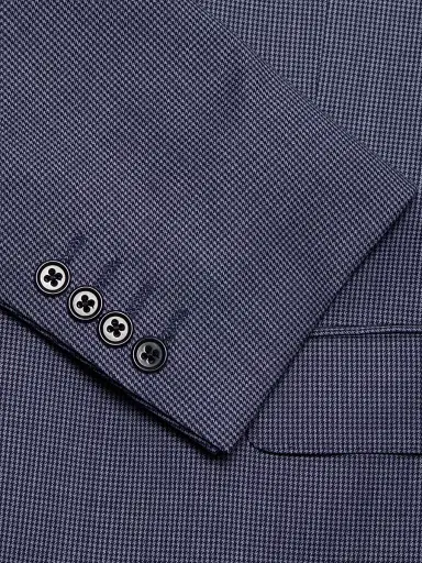 Emporio Armani Men's Micro Houndstooth Stretch Virgin Wool Suit - Light Grey Blue - Size 44 | Thumbnail 7