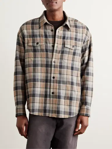 Visvim Checked Wool and Linen-Blend Shirt - Men | Thumbnail 3