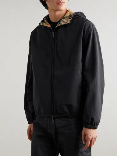 Burberry Reversible Checked Twill and Shell Hooded Jacket - Men | Thumbnail 3