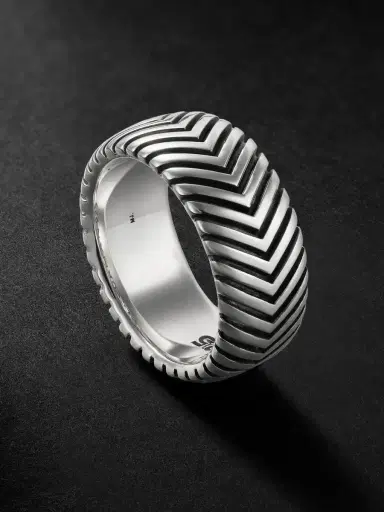 David Yurman Chevron Sterling Silver Ring - Men | Thumbnail 1 David Yurman Chevron Sterling Silver Ring - Men | Thumbnail 1