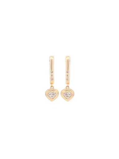 Wish Fine Jewelry 0.51ct Diamond 14K Gold Heart Dangle Earrings | Thumbnail 1 Wish Fine Jewelry 0.51ct Diamond 14K Gold Heart Dangle Earrings | Thumbnail 1