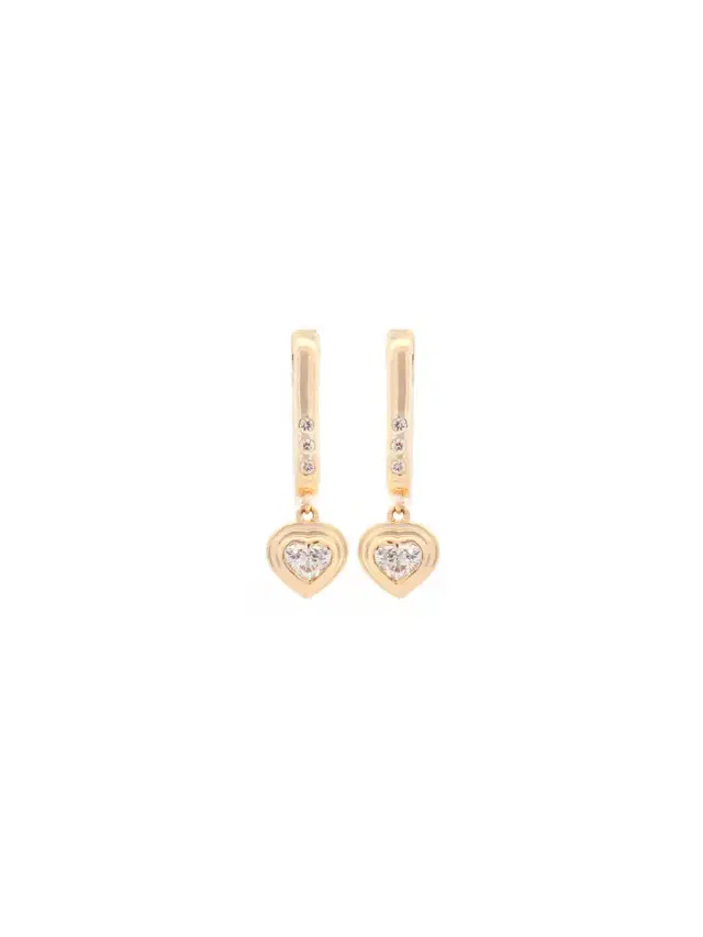 Wish Fine Jewelry 0.51ct Diamond 14K Gold Heart Dangle Earrings