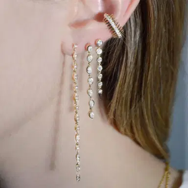 Wish Fine Jewelry 1.01ct Diamond 14K Gold Dangle Drop Earrings | Thumbnail 2 Wish Fine Jewelry 1.01ct Diamond 14K Gold Dangle Drop Earrings | Thumbnail 2