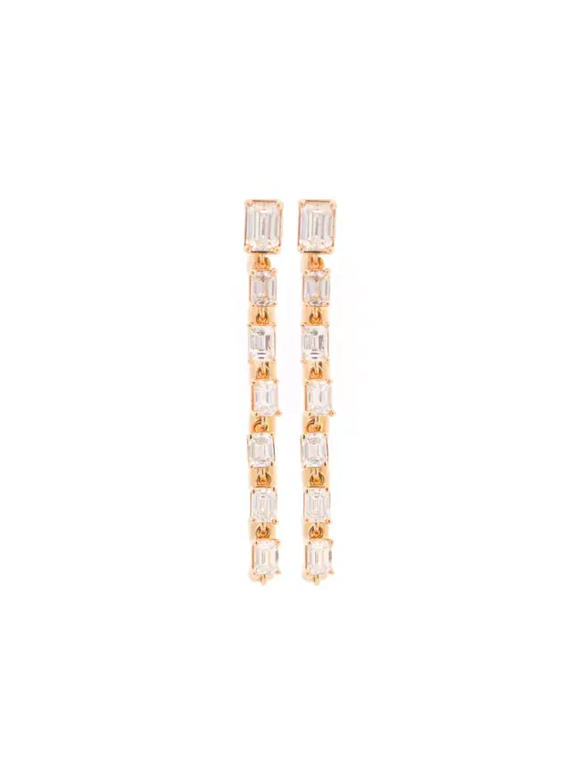Wish Fine Jewelry 1.44ct Diamond 14K Gold Emerald Cut Bezel Drop Earrings