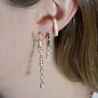 Wish Fine Jewelry 1.76ct Diamond 14K Gold Multi Shaped Drop Earrings | Thumbnail 2 Wish Fine Jewelry 1.76ct Diamond 14K Gold Multi Shaped Drop Earrings | Thumbnail 2