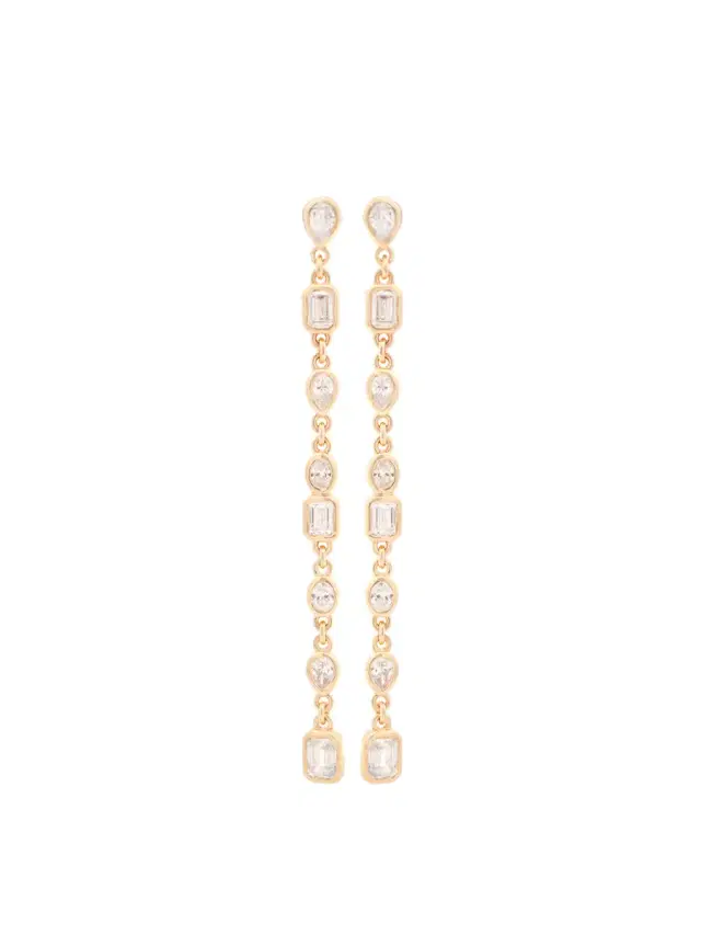 Wish Fine Jewelry 1.76ct Diamond 14K Gold Multi Shaped Drop Earrings