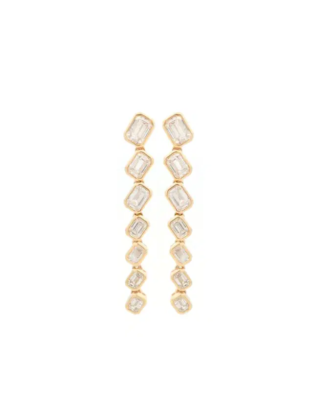 Wish Fine Jewelry 2.31ct Diamond 14K Gold Bezel Dangle Drop Earrings