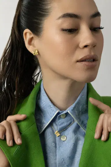 TANYA FARAH Butterfly Diamond Stud Earrings | Thumbnail 2