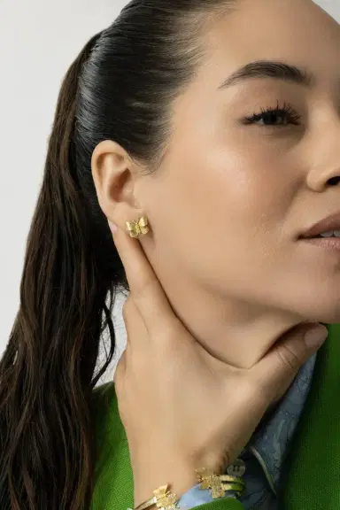 TANYA FARAH Butterfly Diamond Stud Earrings | Thumbnail 4