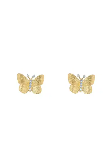 TANYA FARAH Butterfly Diamond Stud Earrings | Thumbnail 1