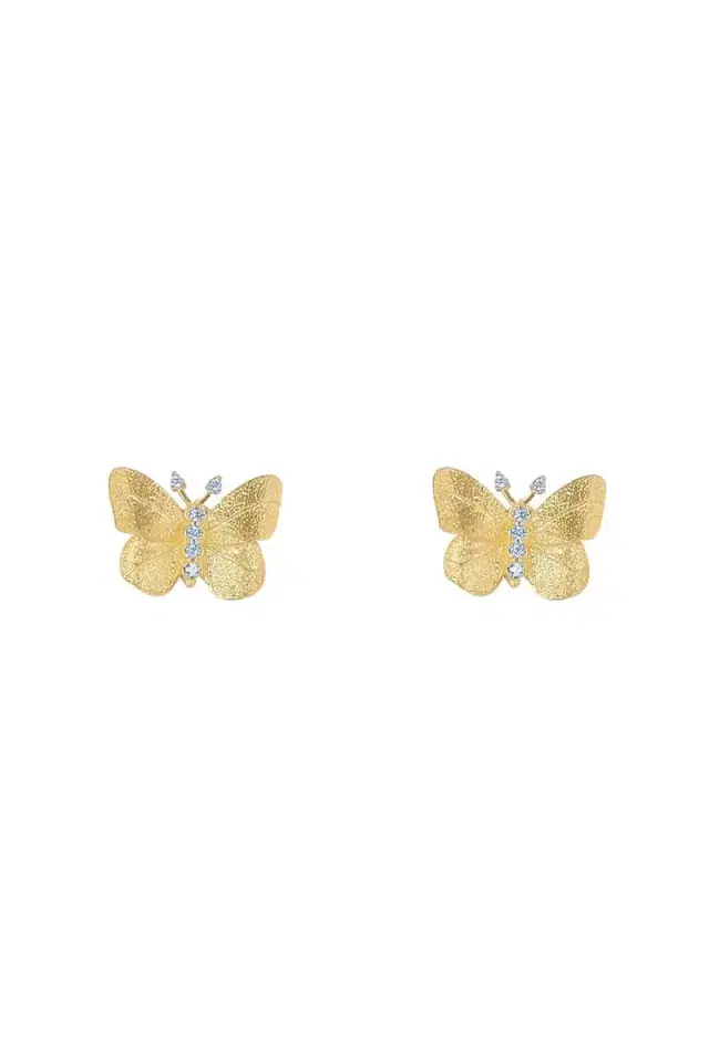 Butterfly Diamond Stud Earrings