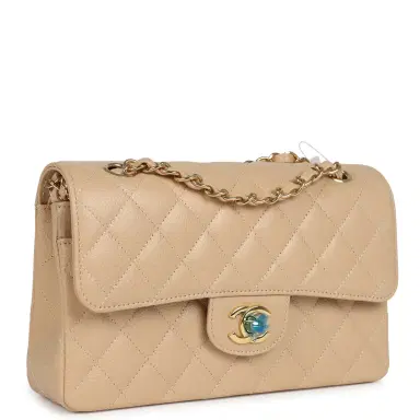 Chanel Chanel Small Classic Double Flap Bag Beige Caviar Gold Hardware | Thumbnail 2 Chanel Chanel Small Classic Double Flap Bag Beige Caviar Gold Hardware | Thumbnail 2