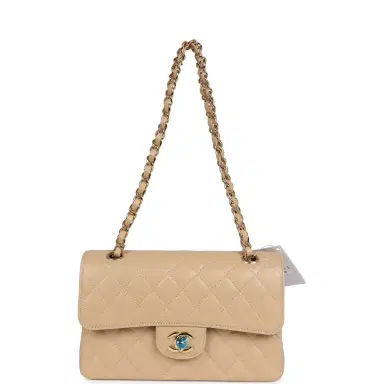 Chanel Chanel Small Classic Double Flap Bag Beige Caviar Gold Hardware | Thumbnail 7 Chanel Chanel Small Classic Double Flap Bag Beige Caviar Gold Hardware | Thumbnail 7