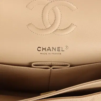 Chanel Chanel Small Classic Double Flap Bag Beige Caviar Gold Hardware | Thumbnail 8 Chanel Chanel Small Classic Double Flap Bag Beige Caviar Gold Hardware | Thumbnail 8