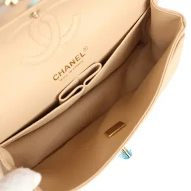 Chanel Chanel Small Classic Double Flap Bag Beige Caviar Gold Hardware | Thumbnail 9 Chanel Chanel Small Classic Double Flap Bag Beige Caviar Gold Hardware | Thumbnail 9