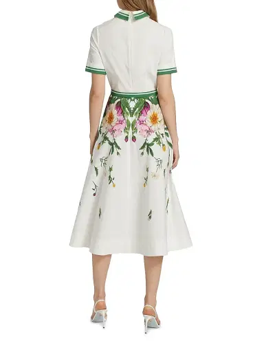 Teri Jon by Rickie Freeman Women's Floral Cotton Shirtdress - Ivory Multi | Thumbnail 5 Teri Jon by Rickie Freeman Women's Floral Cotton Shirtdress - Ivory Multi | Thumbnail 5