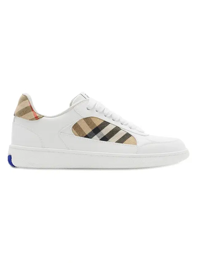 Burberry Women's Terrace Check Low-Top Sneakers - White Sand Ip Check