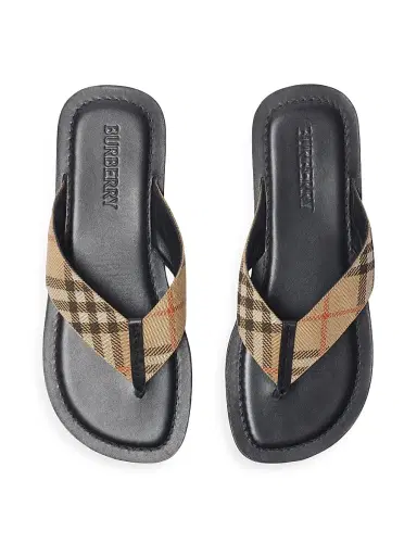 Burberry Men's Check Pavilion Sandals - Sand Check - Size 13 | Thumbnail 3