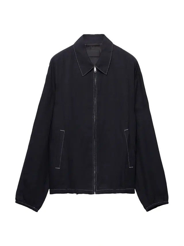Men's Cotton Blouson Jacket - Black