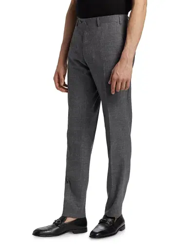 Emporio Armani Men's Virgin Wool-Blend Dress Pants - Charcoal - Size 32 | Thumbnail 4 Emporio Armani Men's Virgin Wool-Blend Dress Pants - Charcoal - Size 32 | Thumbnail 4
