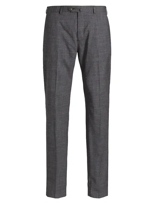 Emporio Armani Men's Virgin Wool-Blend Dress Pants - Charcoal