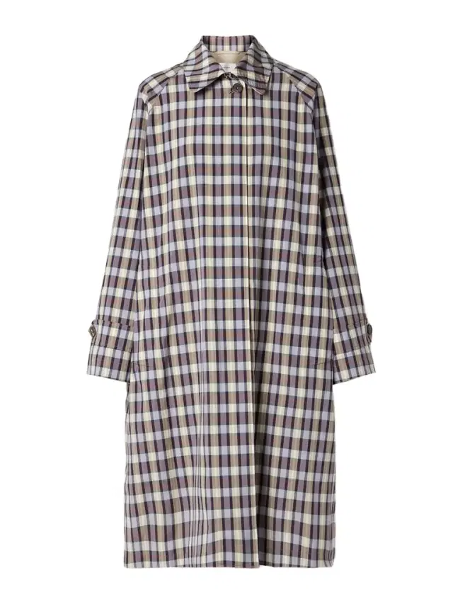 Tavishina Checked Silk And Cotton-blend Poplin Coat