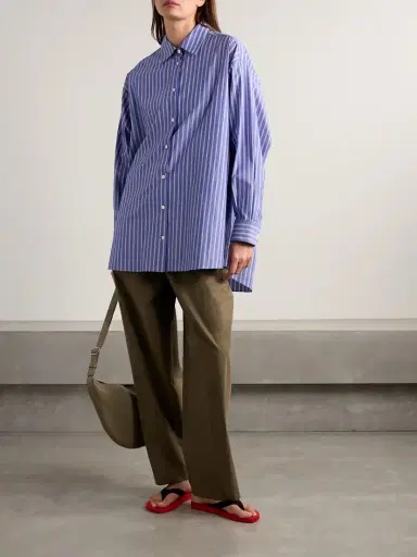 The Row Luka Oversized Striped Organic Cotton-poplin Shirt | Thumbnail 2 The Row Luka Oversized Striped Organic Cotton-poplin Shirt | Thumbnail 2