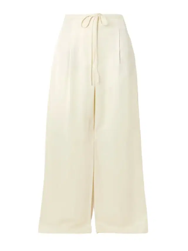 Wide-leg Twill Pants