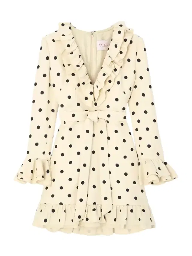 Belted Ruffled Polka-dot Wool And Silk-blend Mini Dress