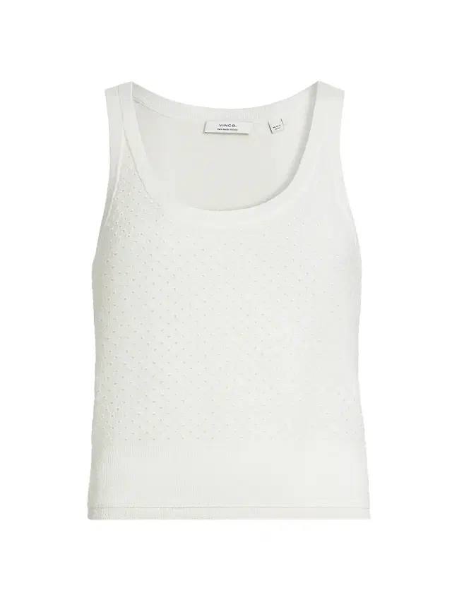 Vince Women's Double Layer Mesh Cami - Optic White
