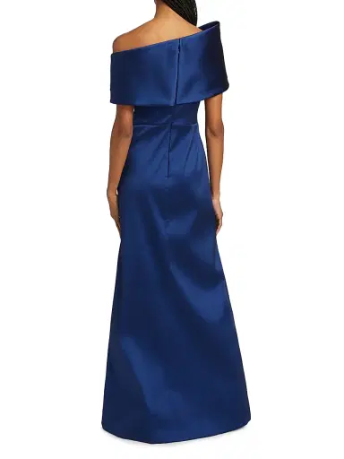 Teri Jon by Rickie Freeman Women's Asymmetrical Stretch Mikado Off-The-Shoulder Gown | Thumbnail 5 Teri Jon by Rickie Freeman Women's Asymmetrical Stretch Mikado Off-The-Shoulder Gown | Thumbnail 5