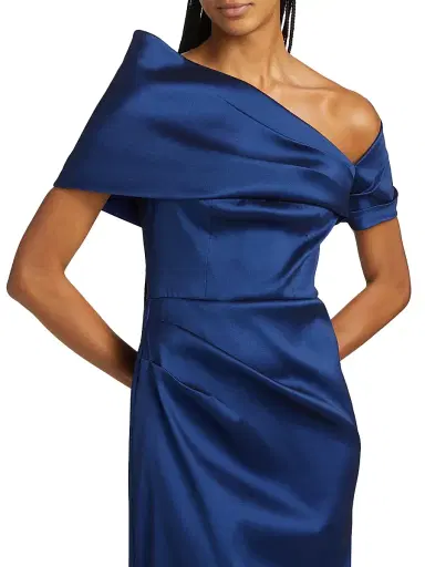 Teri Jon by Rickie Freeman Women's Asymmetrical Stretch Mikado Off-The-Shoulder Gown | Thumbnail 6 Teri Jon by Rickie Freeman Women's Asymmetrical Stretch Mikado Off-The-Shoulder Gown | Thumbnail 6