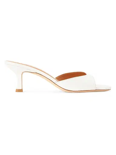 Staud Women's Brigitte 55MM Leather Mules - Paper - Size 12 | Thumbnail 1 Staud Women's Brigitte 55MM Leather Mules - Paper - Size 12 | Thumbnail 1
