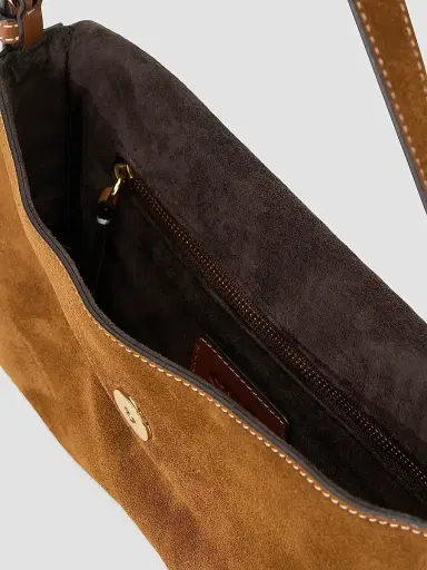 Staud Women's Harlow Suede Shoulder Bag - Tan | Thumbnail 3 Staud Women's Harlow Suede Shoulder Bag - Tan | Thumbnail 3