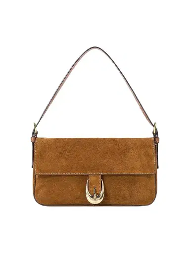Staud Women's Harlow Suede Shoulder Bag - Tan | Thumbnail 1 Staud Women's Harlow Suede Shoulder Bag - Tan | Thumbnail 1