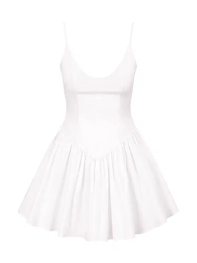 Staud Women's Dena Stretch-Cotton Sleeveless Minidress - White