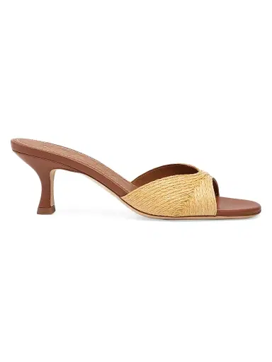 Staud Women's Brigitte 55MM Raffia Slip-On Sandals - Natural Raffia - Size 10.5 | Thumbnail 1 Staud Women's Brigitte 55MM Raffia Slip-On Sandals - Natural Raffia - Size 10.5 | Thumbnail 1