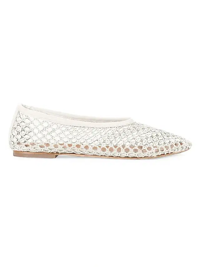 Staud Women's Alba Crocheted Ballet Flats - Paper