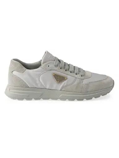 Prada Men's Prax 2.0 Re-Nylon and Suede Sneakers - Grey - Size 12 | Thumbnail 1
