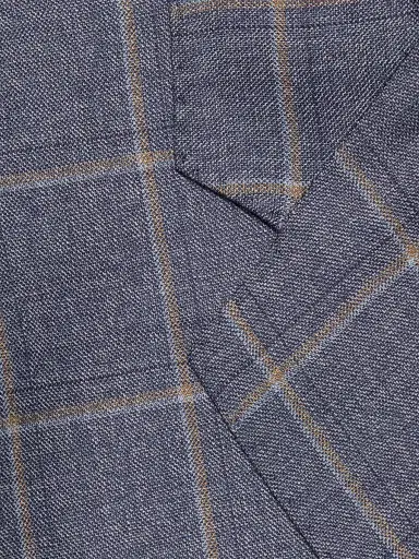 Giorgio Armani Men's Windowpane Plaid Wool Sport Coat - Blue Tan - Size 40 | Thumbnail 7 Giorgio Armani Men's Windowpane Plaid Wool Sport Coat - Blue Tan - Size 40 | Thumbnail 7