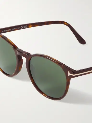 Tom Ford Lewis Round-Frame Tortoiseshell Acetate Sunglasses - Men | Thumbnail 3