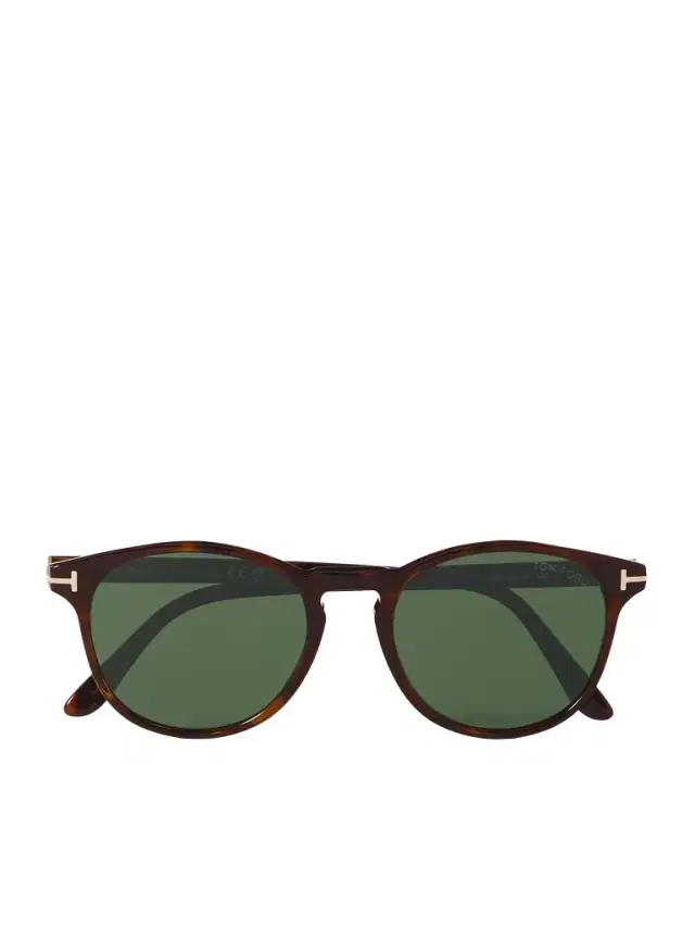 Tom Ford Lewis Round-Frame Tortoiseshell Acetate Sunglasses - Men