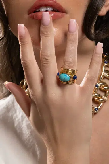 Gas Bijoux Amazonite Malachite Simone Ring | Thumbnail 3 Gas Bijoux Amazonite Malachite Simone Ring | Thumbnail 3