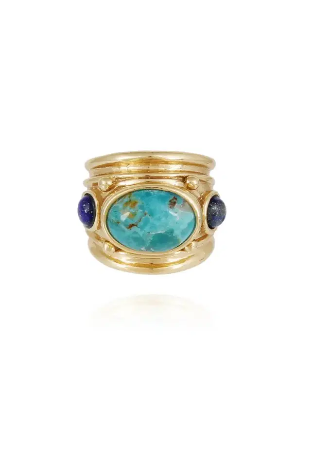 Gas Bijoux Amazonite Malachite Simone Ring