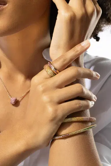 FULLORD Diamond Pink Sapphire Ghost Belt Ring | Thumbnail 4