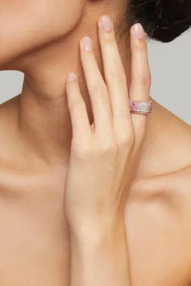 FULLORD Diamond Pink Sapphire Starghost Ring | Thumbnail 3