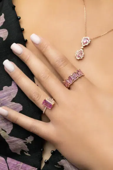 Suzanne Kalan Light Pink Sapphire Eternity Rng | Thumbnail 3