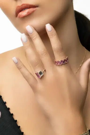 Suzanne Kalan Light Pink Sapphire Eternity Rng | Thumbnail 4