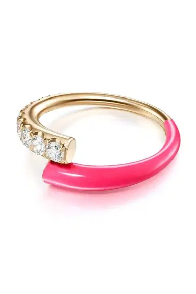 Melissa Kaye Neon Pink Diamond Lola Ring | Thumbnail 1 Melissa Kaye Neon Pink Diamond Lola Ring | Thumbnail 1